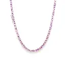 Pink Sapphire 2.50 MM Tennis Necklace