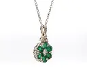 Emerald Diamond Flower Pendant