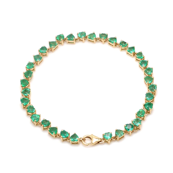 Emerald Heart Upside Down Bracelet