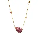 Pink sapphire Pave Drop Pendant