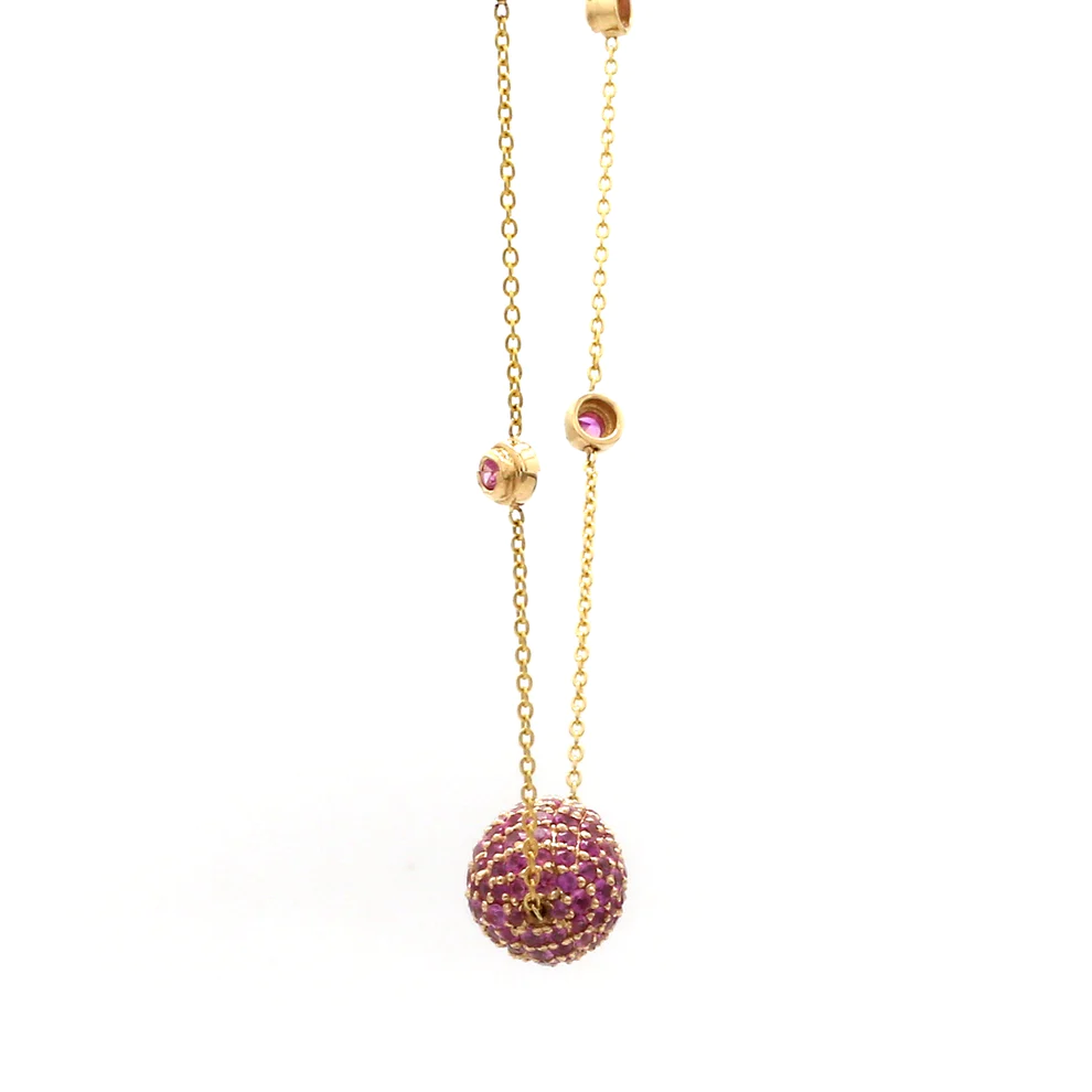 Pink sapphire Pave Drop Pendant