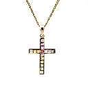 Rainbow Sapphire Cross Pendant