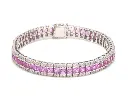 Pink Sapphire and Diamond Princess Cut Bracelet