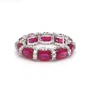 Ruby & Diamond East West Oval Ring