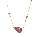 Pink Sapphire Pave Drop Necklace